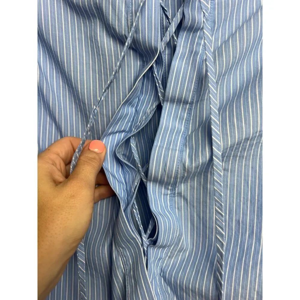 MISHA NONOO Blue Striped Button Down Shirt Sz. S - Picture 6 of 10